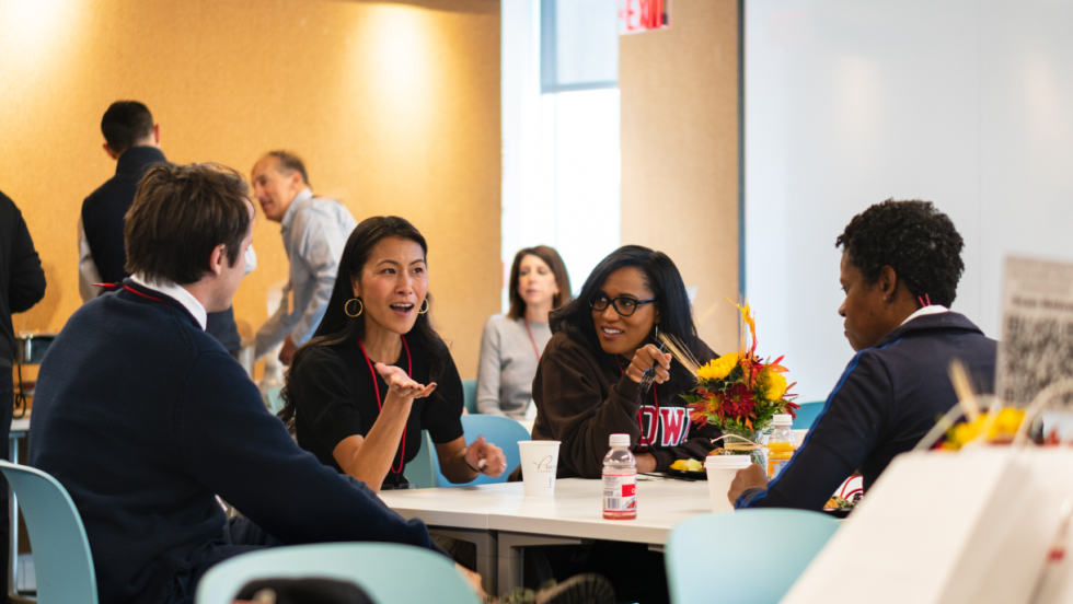 Group of alumni talking
