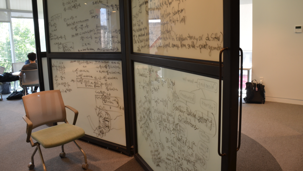 Snapshot of whiteboard with doodles and notes