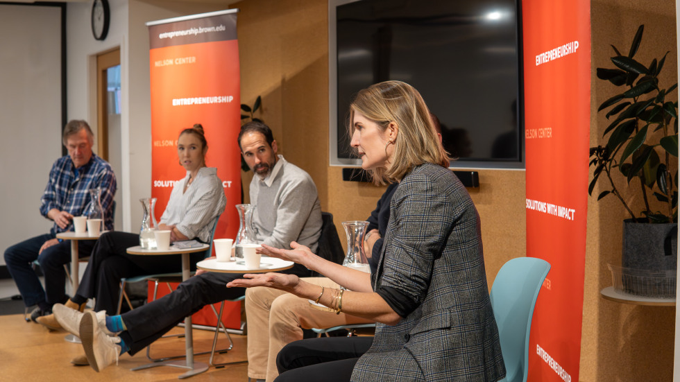 Group of guest speakers during a panel.