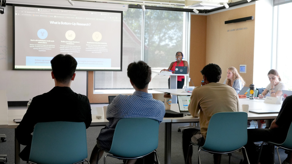 B-Lab lecture in Liz Lange Lecture Hall