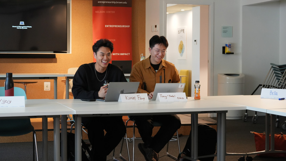 B-Lab students smile during first day of class