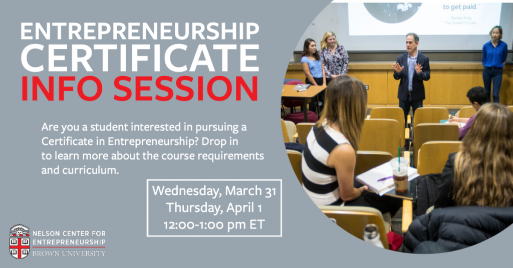 Entrepreneurship Certificate Info Session #2 - Nelson Center for ...